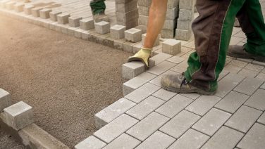 construction, worker, bricks
